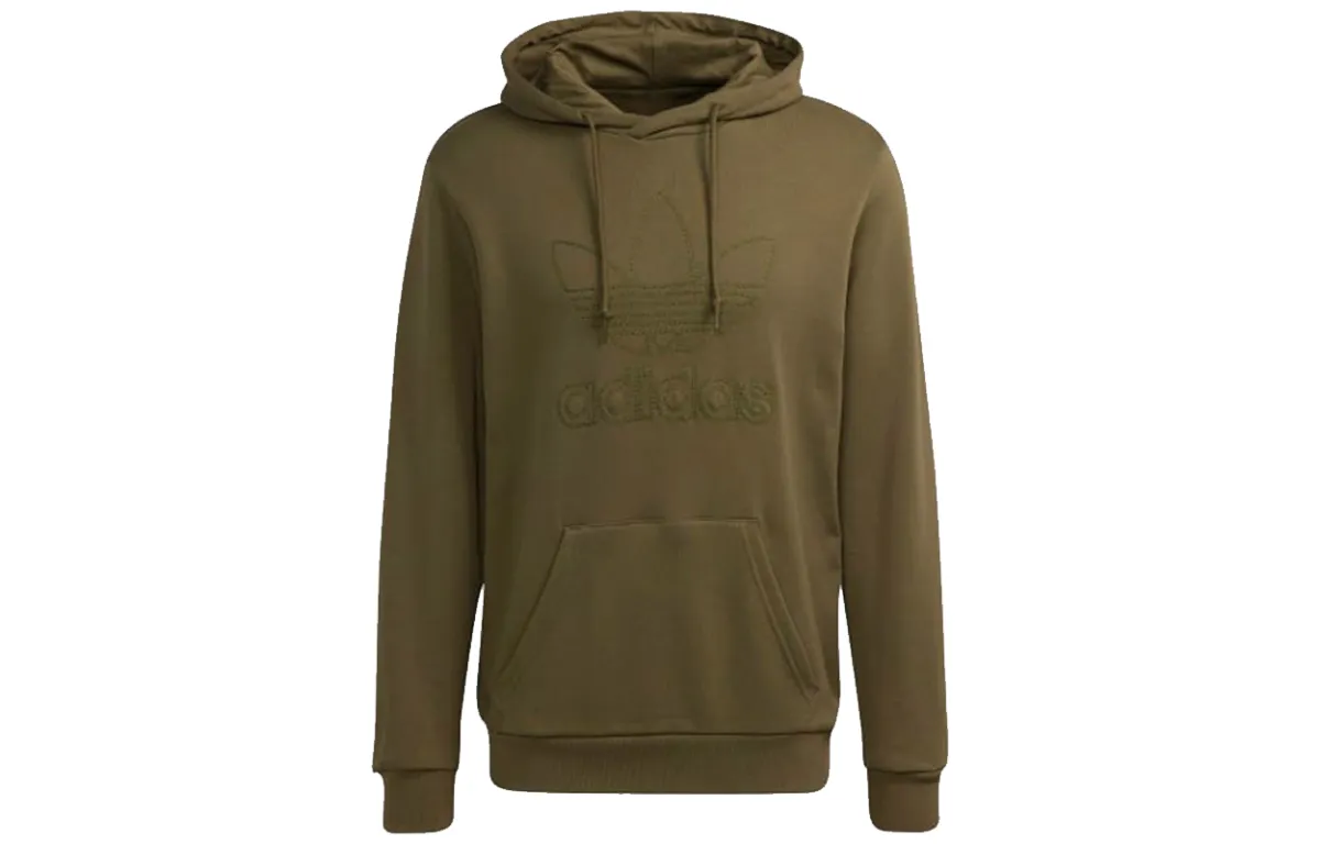 Adidas Originals Sweatshirts Men's Olive Hooded Moderate Regular