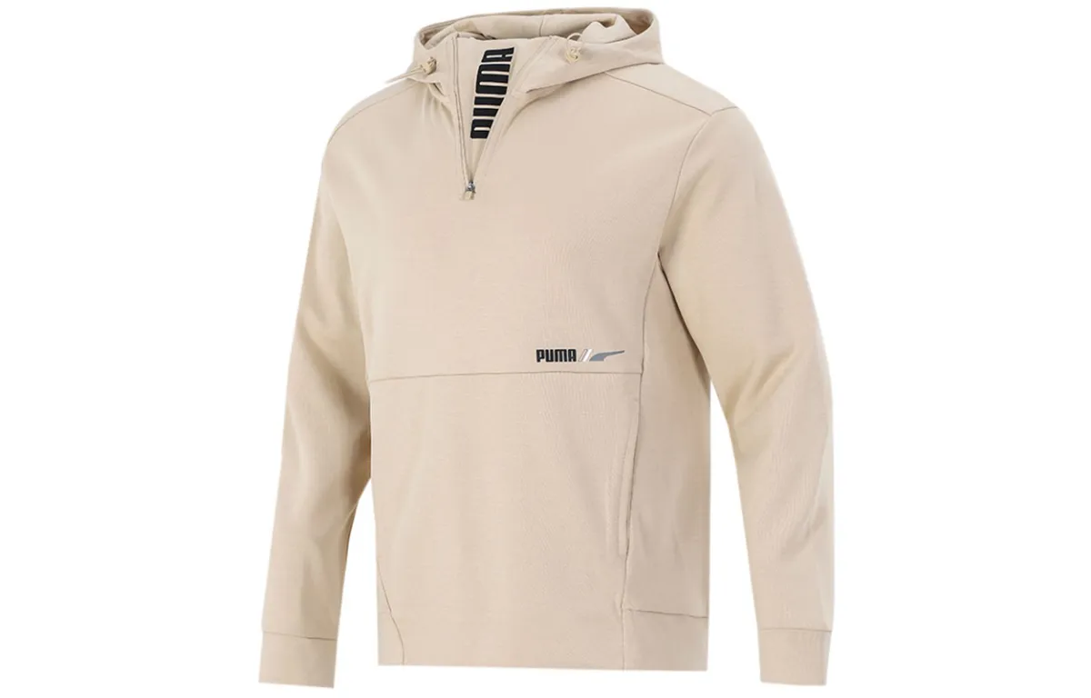 PUMA Sweatshirts Men's Khaki Hooded Moderate Straight Fit