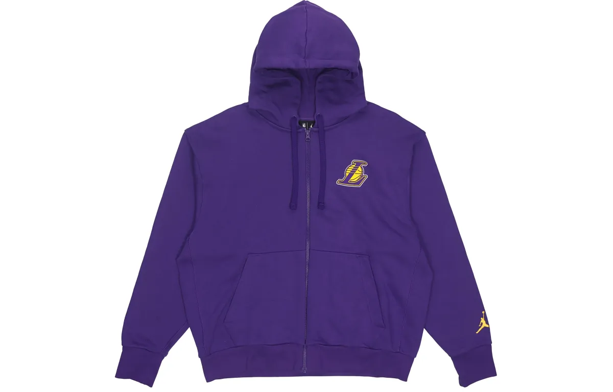 Jordan Sweatshirts Men's All-over Purple Hooded Moderate Cardigan