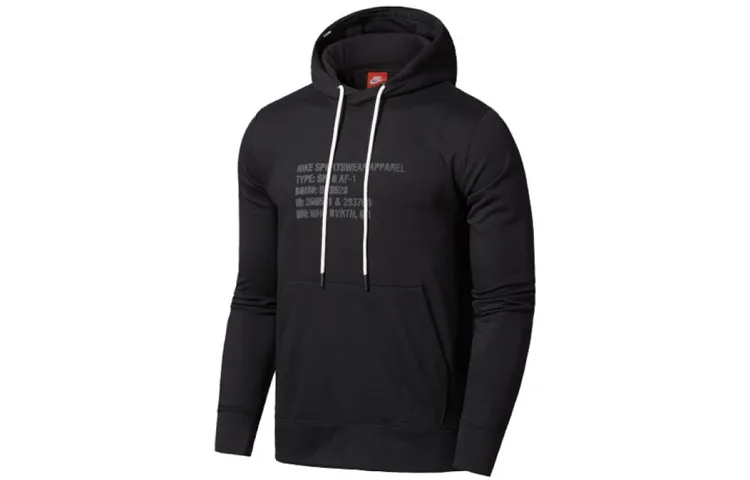 Nike Sweatshirts Men's Black Hooded Moderate Regular