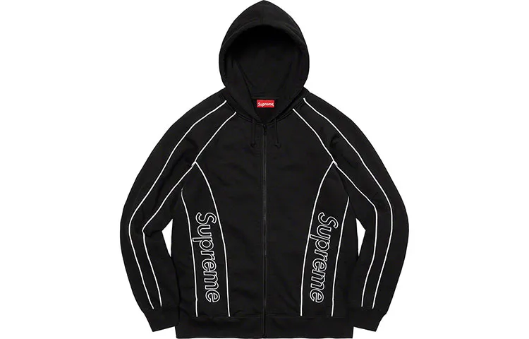 Supreme Track Paneled Zip Up Hooded Sweatshirt