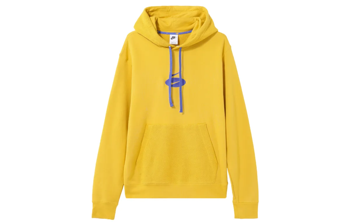 Nike Sweatshirts Men's Yellow Hooded Moderate Regular