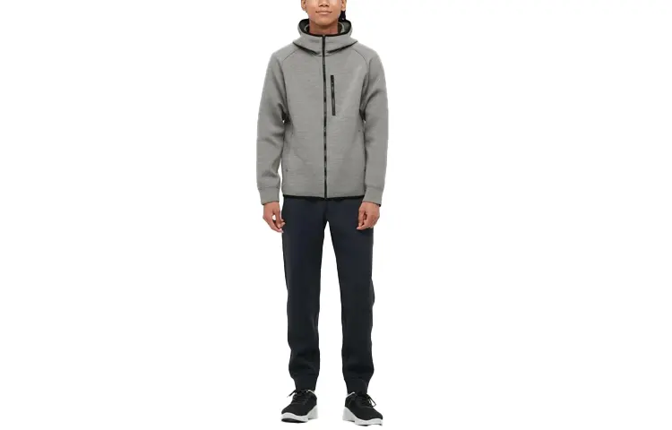 UNIQLO Sweatshirts Men's Smoke Gray Hooded Moderate Cardigan