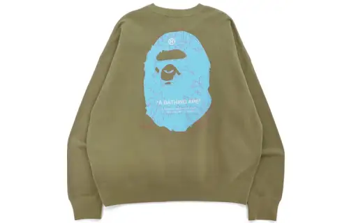 Bape Big Ape Head Digital Mosaic Loose Fit Crewneck