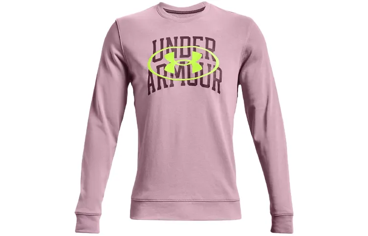 Under Armour Sweatshirts Men's Pink Crew Neck Moderate Regular