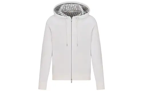 DIOR Quarterly New Products Sweatshirts Men's White Hooded Moderate Cardigan