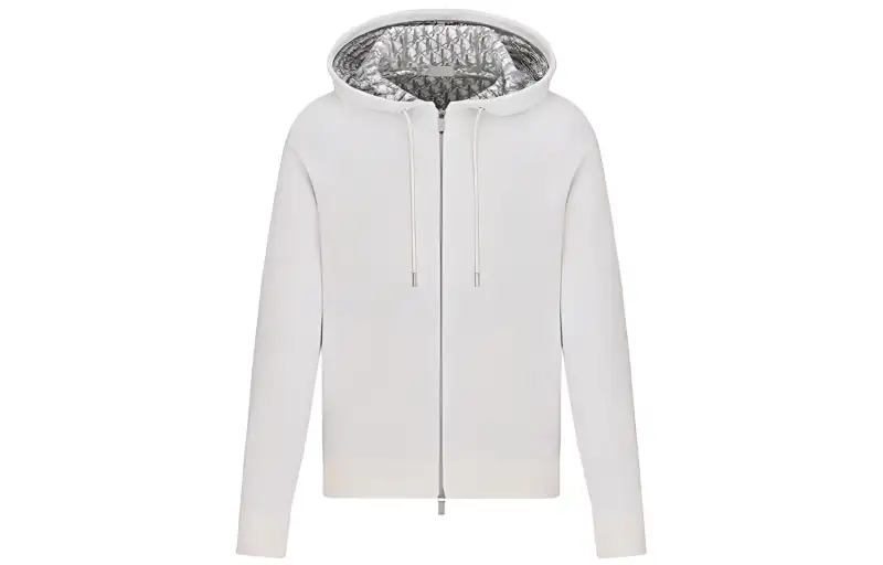 DIOR Quarterly New Products Sweatshirts Men's White Hooded Moderate Cardigan