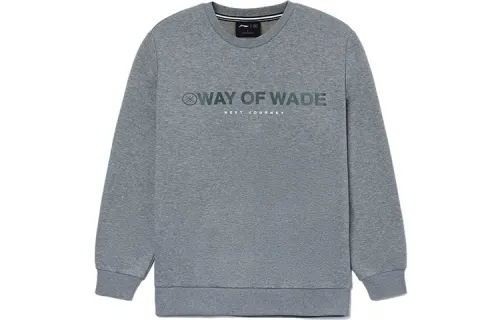 Li Ning Sweatshirts Men's Shark Gray Crew Neck Moderate Regular