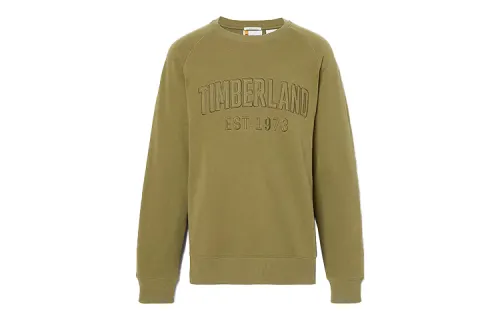 Timberland Sweatshirts Men's Green Crew Neck Moderate Regular