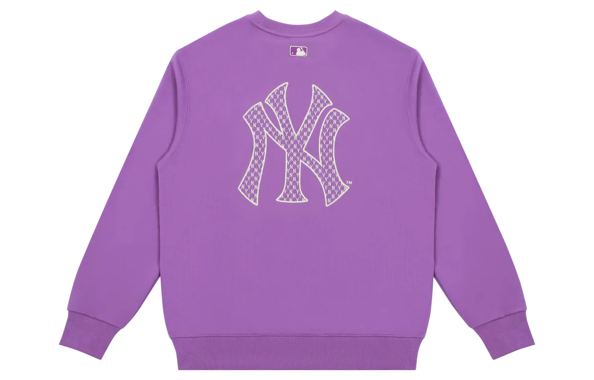 MLB Monogram Sweatshirts Unisex Purple Crew Neck Moderate