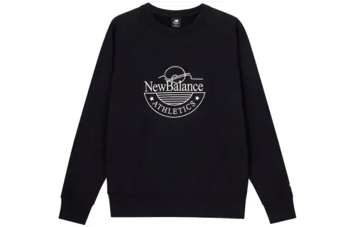 New Balance Sweatshirts Men's Black Crew Neck Moderate Regular