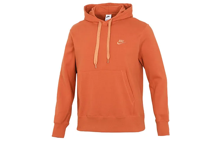 Nike Sweatshirts Men's Orange Red Hooded Moderate Regular