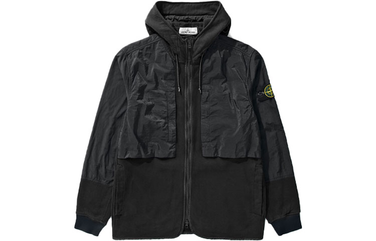 Мужское худи STONE ISLAND Metal Nylon (черное)