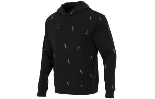 Jordan Full Print Athleisure Casual Sports Pullover Black