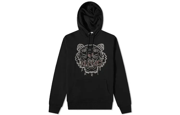 KENZO FW21 Tiger Embroidered Skate Hoodie Black