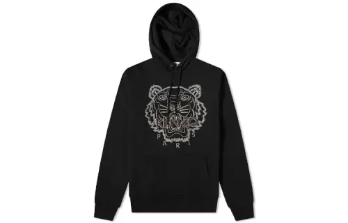 KENZO FW21 Tiger Embroidered Skate Hoodie Black