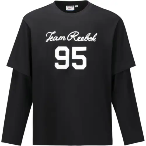Reebok T Shirts Unisex Black Crew Neck Moderate
