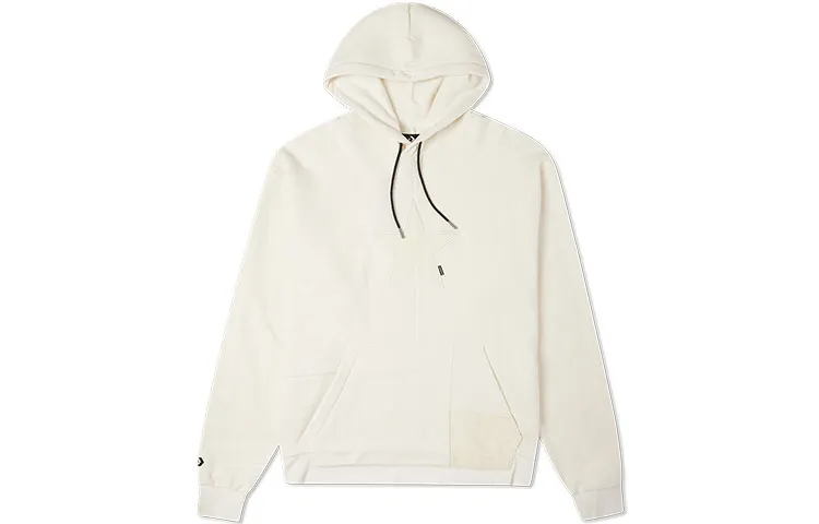 Converse Corduroy Patchwork Fleece Lined Thermal Pullover Sweatshirt Men's White