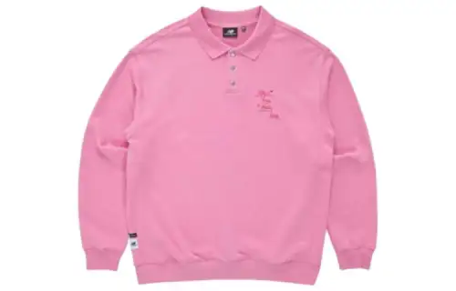 New Balance Sweatshirts Men's Pink Polo Collar Moderate Other