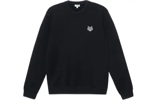KENZO Sweatshirts Men's Black Crew Neck Moderate Regular