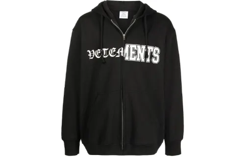Vetements Sweatshirts Men's Black Hooded Moderate Regular