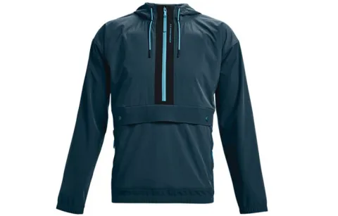 Under Armour RUSH Sweatshirts Men's Blue Hooded Moderate Straight Fit