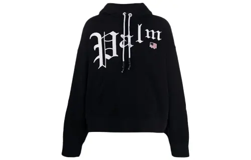 PALM ANGELS Sweatshirts Men's Black Hooded Moderate Regular