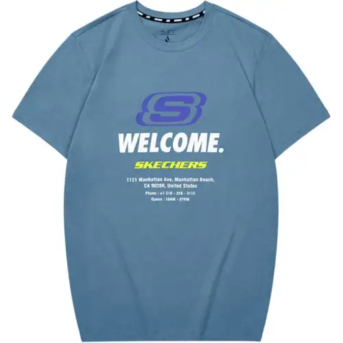 Skechers T Shirt Unisex Crown Blue