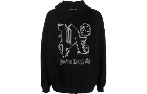 Palm Angels logo-embroidered cotton hoodie