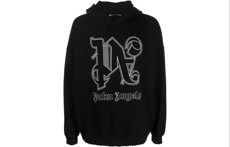 Palm Angels logo-embroidered cotton hoodie