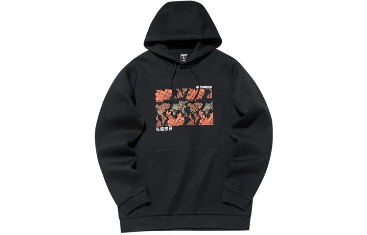ANTA Basketball Collection Sweatshirts Men's Black Hooded Moderate Regular