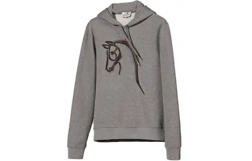 HERMES Sweatshirts Men's Gray Hooded Moderate Regular