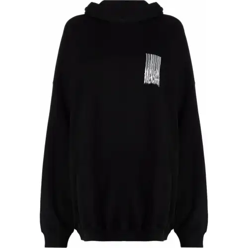 Balenciaga Women's Barcode Logo Cotton Hoodie