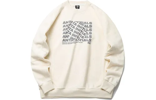 ANTA Sweatshirts Unisex Tidal Cloud White Crew Neck Moderate Regular