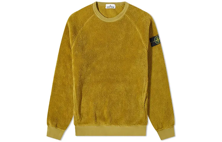 STONE ISLAND Sweatshirts Men's Yellow Crew Neck Thickened Regular