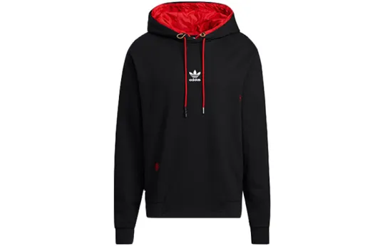 Adidas Originals CNY Hoodie Sweatshirts Unisex Black Hooded Moderate Regular