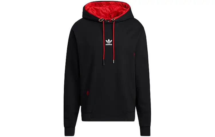 Adidas Originals CNY Hoodie Sweatshirts Unisex Black Hooded Moderate Regular