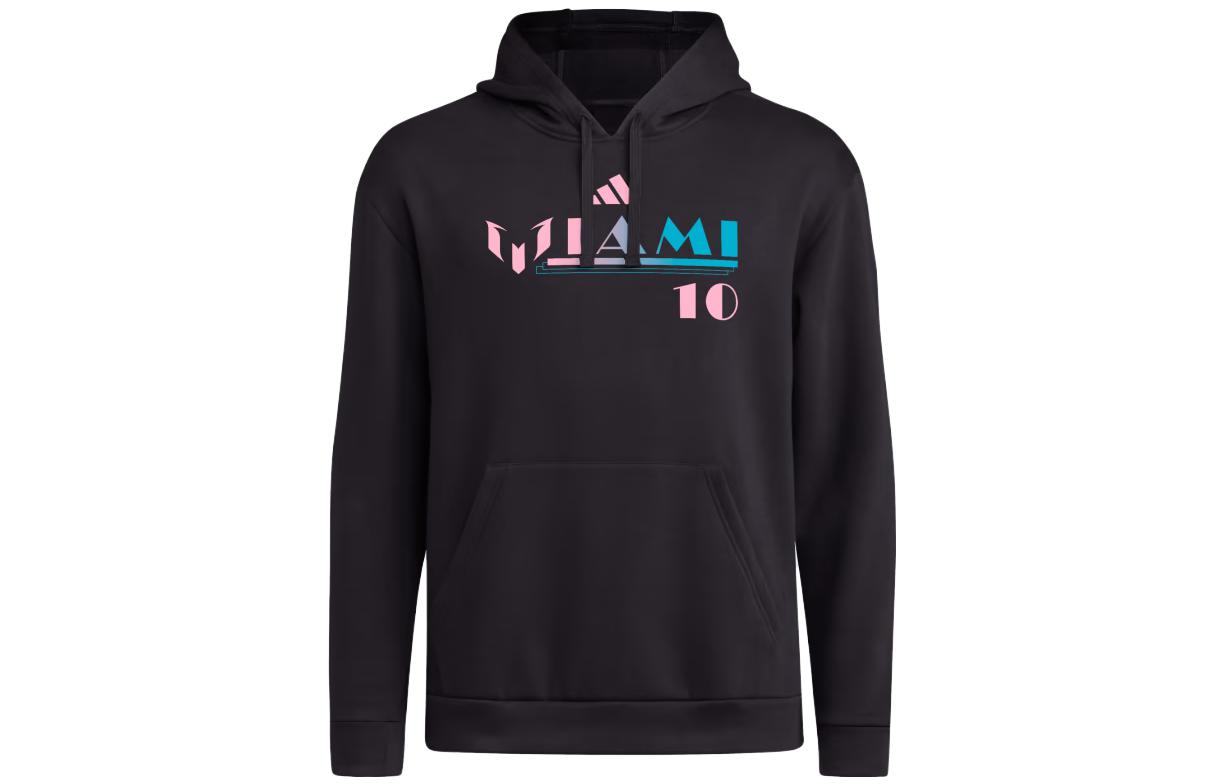 Adidas Miami International Sweatshirts Men's Black Hooded Moderate Regular