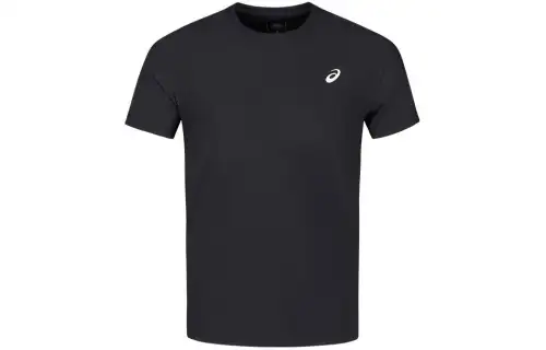 ASICS T Shirts Men's Black Crew Neck Moderate Other