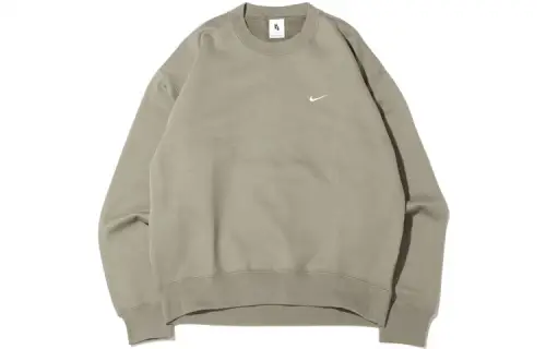 Nike Sweatshirts Men's Olive Green Crew Neck Moderate Regular