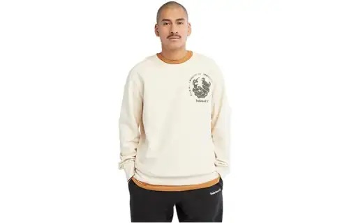 Timberland Sweatshirts Unisex White Crew Neck Moderate