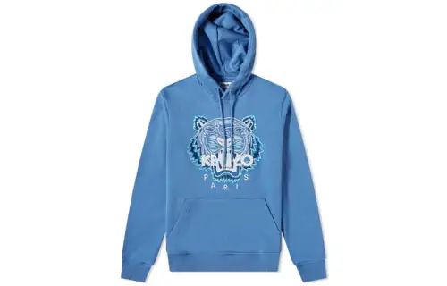 KENZO Sweatshirts Men's Blue Hooded Moderate Regular