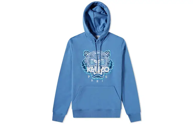 KENZO Sweatshirts Men's Blue Hooded Moderate Regular