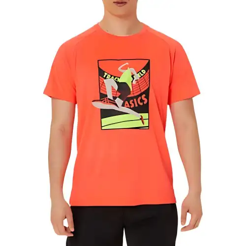 ASICS Running T Shirt Unisex Sunrise Red