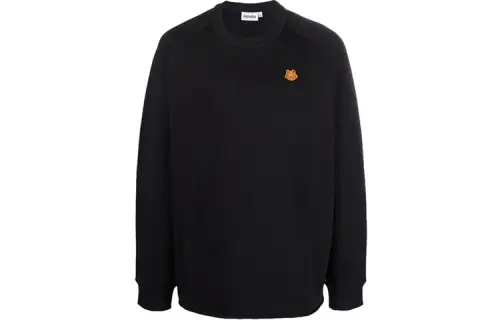 KENZO Logo Patch Ribbed Hem Sweatshirt