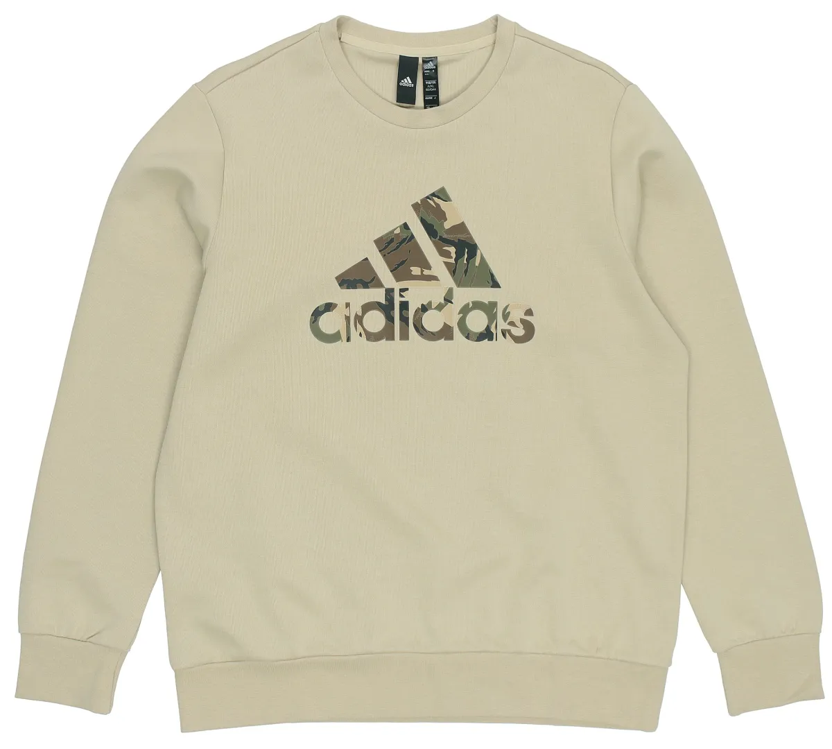 Adidas Sweatshirts Men's Light Yellow Crew Neck Moderate Straight Fit