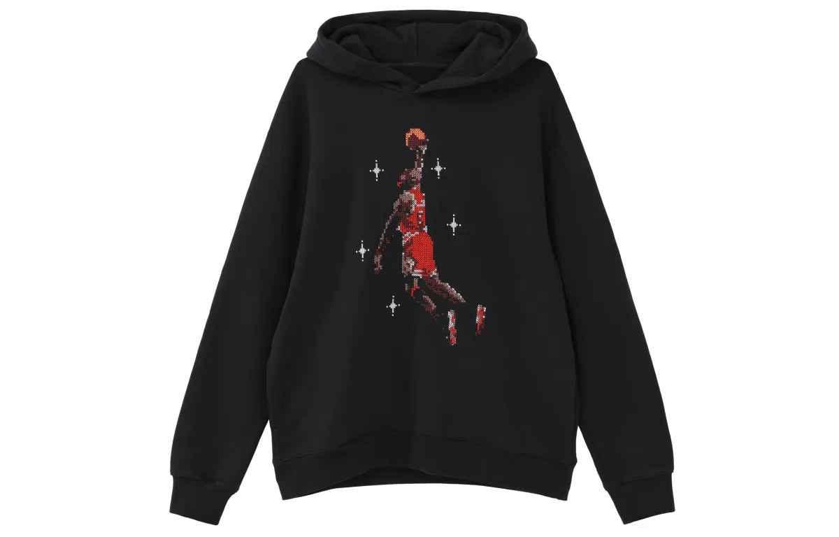 Jordan Sweatshirts Men's Black Hooded Thickened Regular