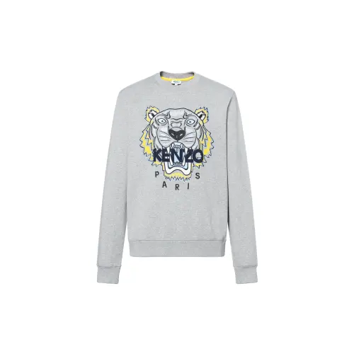 KENZO Sweatshirts Men's Gray Crew Neck Moderate Regular