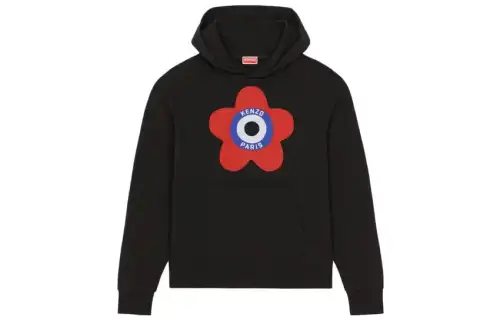 KENZO Target Logo Embroidered Drop Shoulder Hoodie