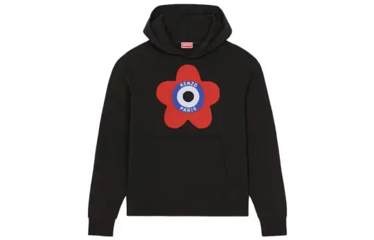 KENZO Target Logo Embroidered Drop Shoulder Hoodie